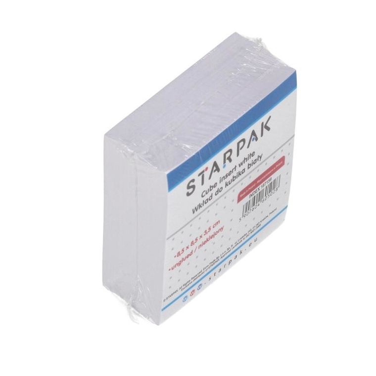 Starpak, wkład do kubika, nieklejony, biały, 85-85mm