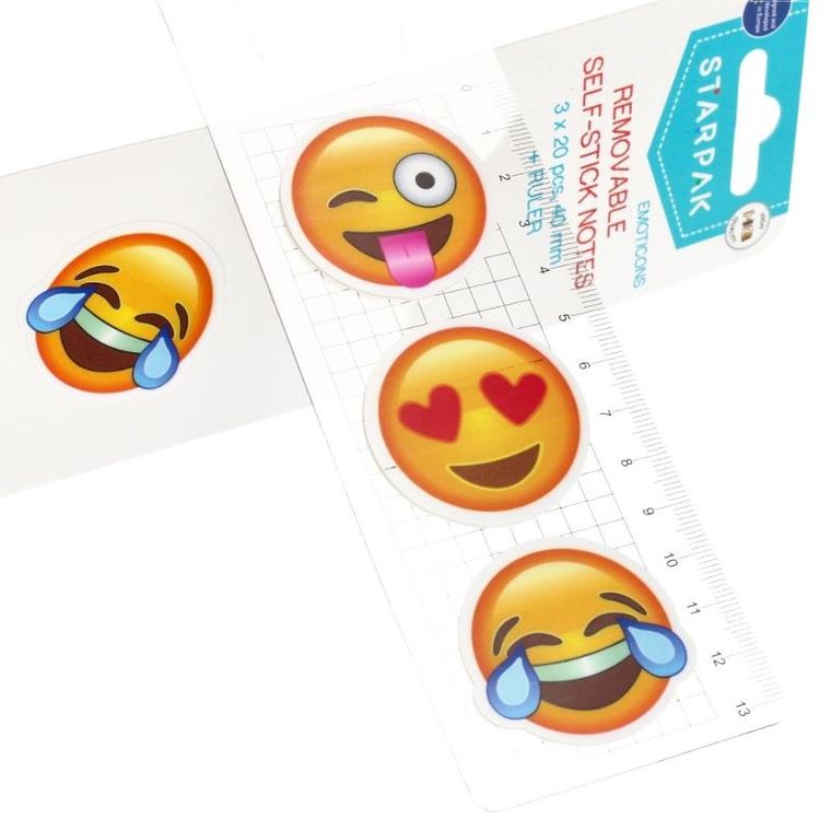 Starpak, zakładka indeksująca z linijką, Emoticon, 40 mm, 3-20 kartek