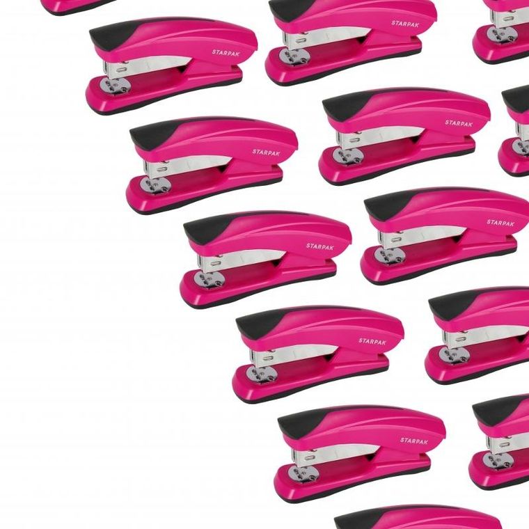 Starpak, zszywacz, 24/6 26/6, 20 kartek, różowy