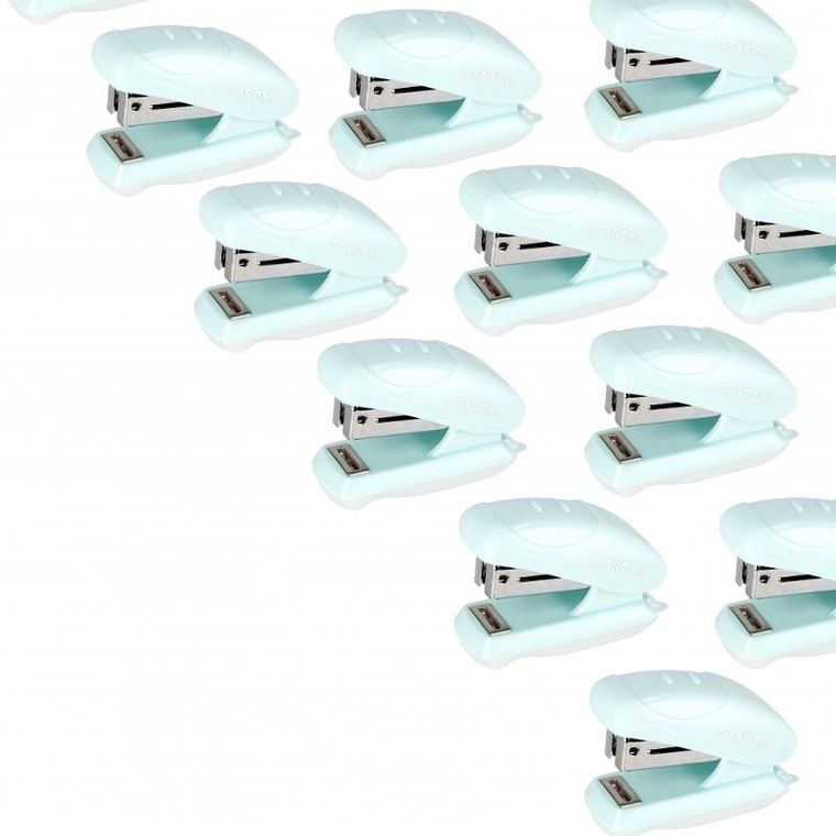 Starpak, zszywacz mini, 24/6 26/6, 20 kartek, pastelowy niebieski