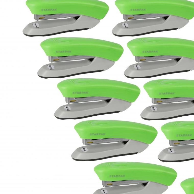 Starpak, zszywacz, zielony, 12 kartek