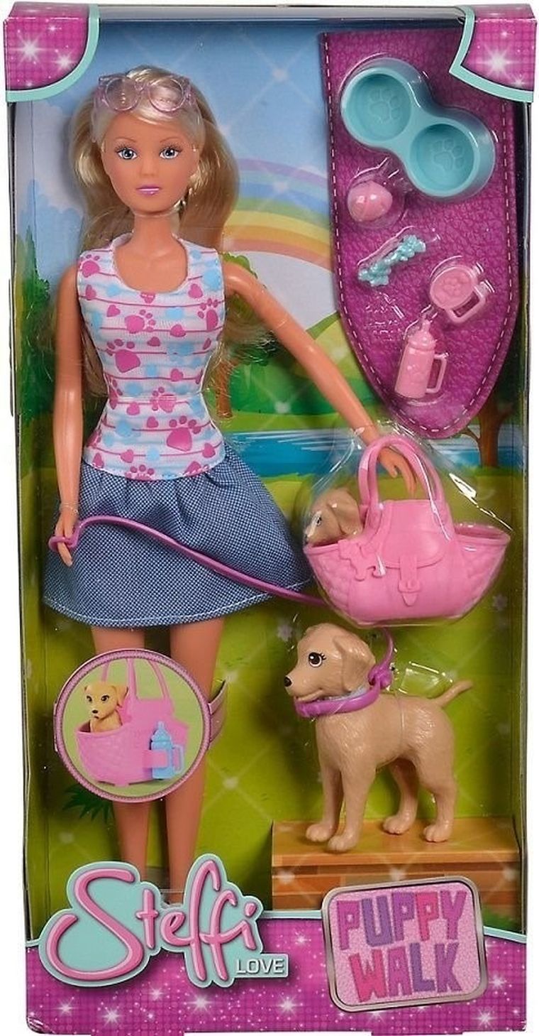 Steffi Love, na spacerze z psami, lalka, 29 cm