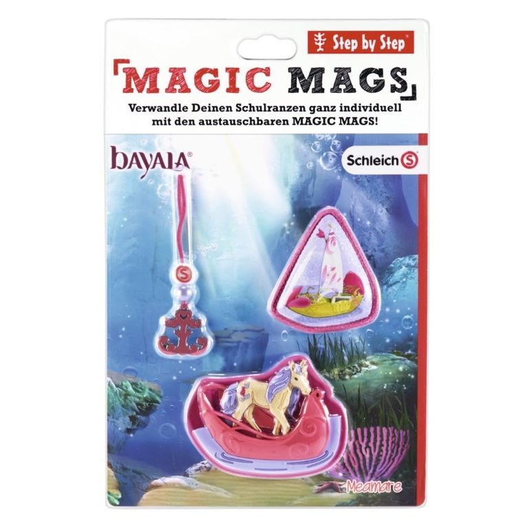 Step by Step, Schleich, Magic Mags Bayala, Meamare, Space, Grade, Cloud, Kid, 2 magnesy i zawieszka, akcesoria do plecaka