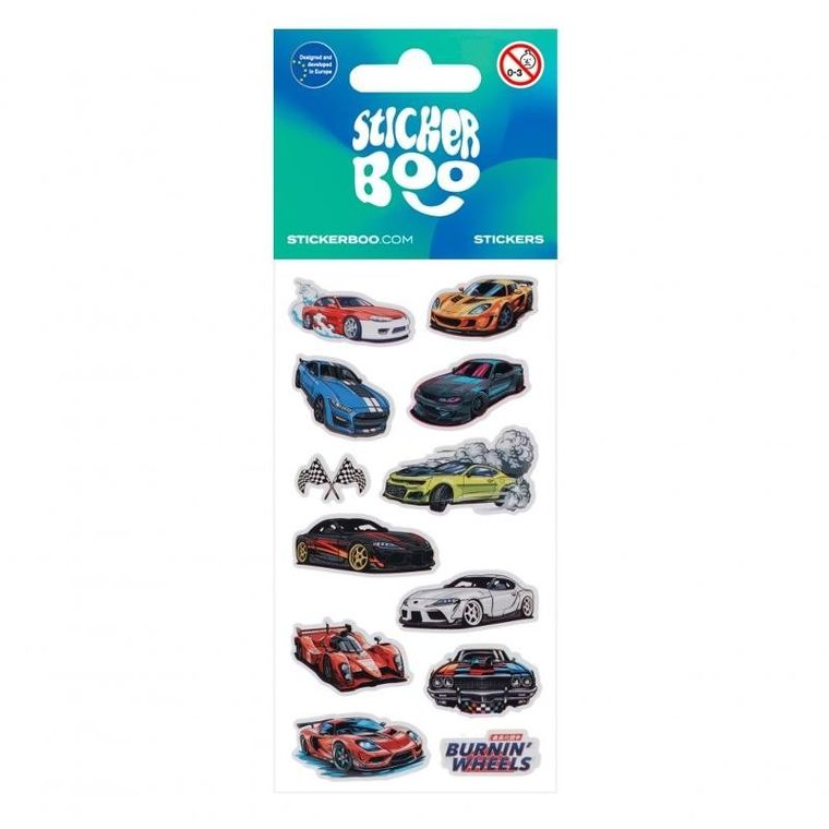Sticker Boo, naklejki, auta, 6-18 cm