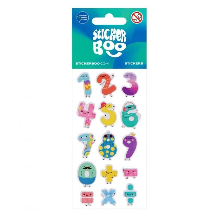 Sticker Boo, naklejki, cyferki, 6-18 cm