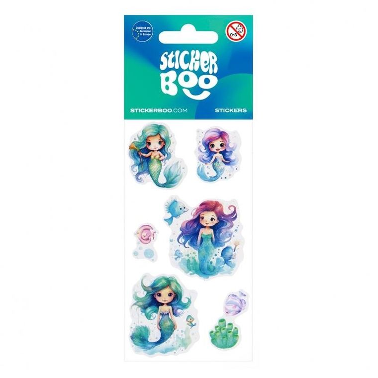 Sticker Boo, naklejki, syrenka, 6-13 cm