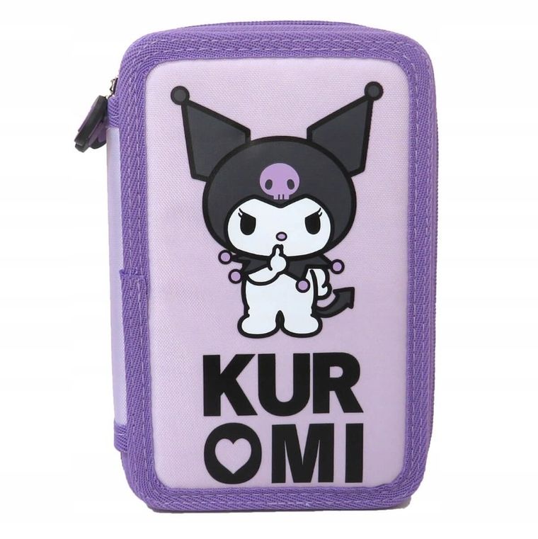 St.Majewski, Kuromi, piórnik rozkładany, potrójny, z wyposażeniem, Violet