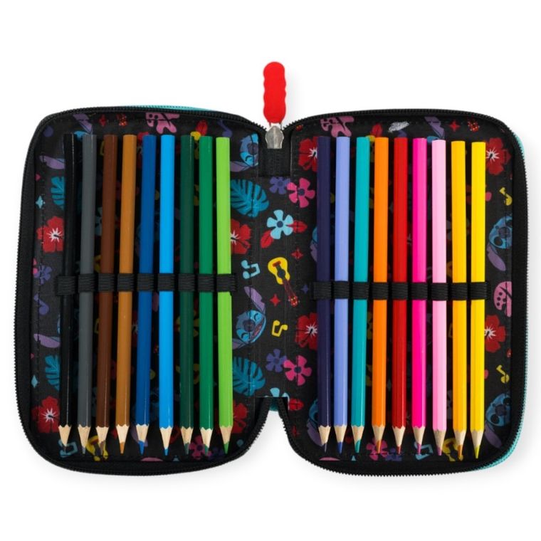 St.Majewski, Lilo i Stitch, piórnik rozkładany, potrójny, z wyposażeniem, Mint Aloha