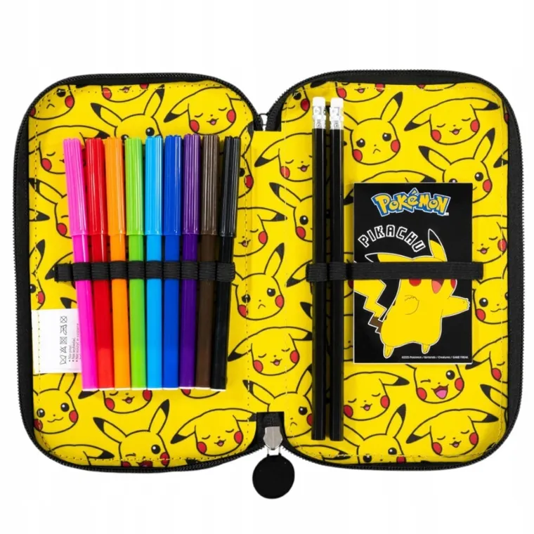 St.Majewski, Pokemon, piórnik rozkładany, podwójny, z wyposażeniem