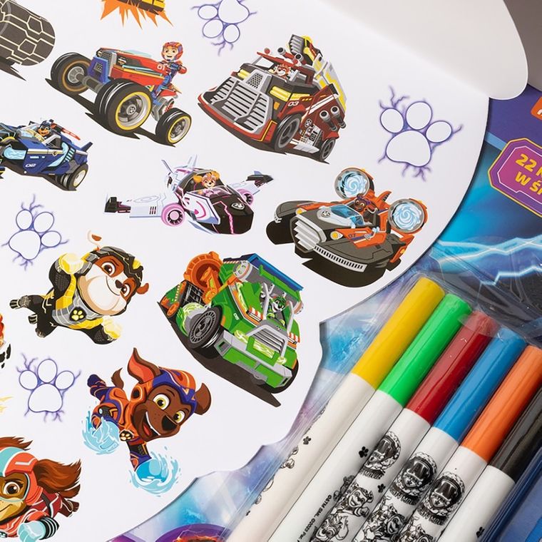 St.Majewski, Psi Patrol, zestaw kolorowanek z flamastrami, 48 elementów