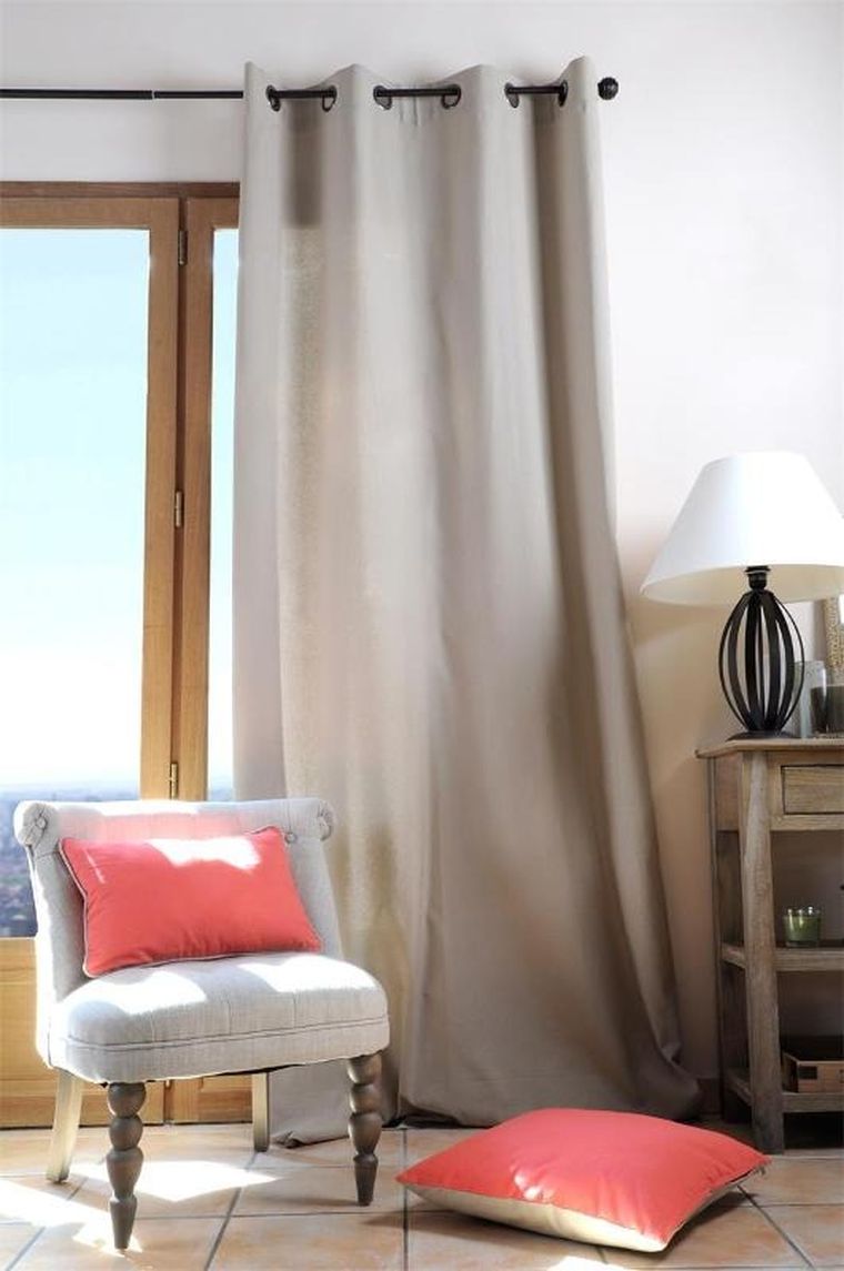 Stof, bawełniana zasłona na przelotkach, Duo, 135-240 cm