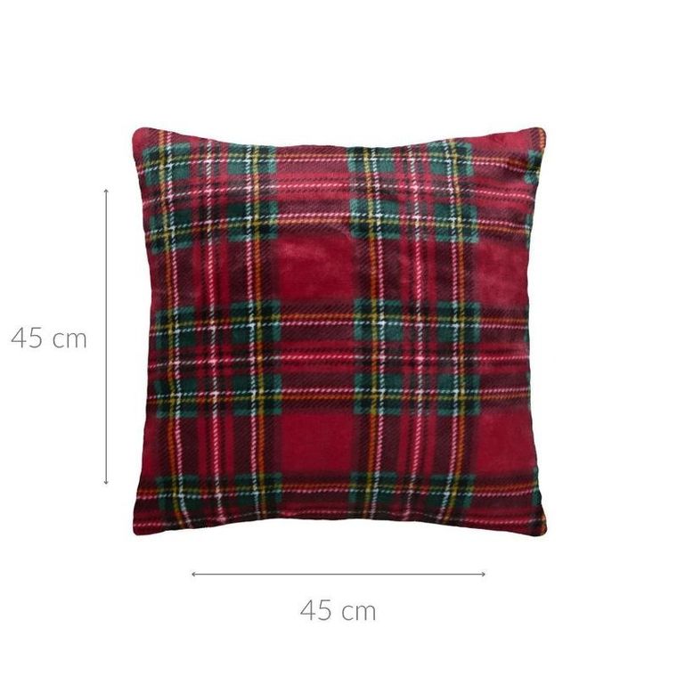Stof, Klaus, poduszka świąteczna, w szkocką kratę, 45-45 cm