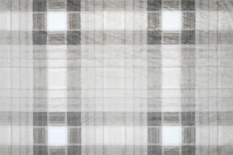 Stof, koc pluszowy scotland w kratę, 130-160 cm