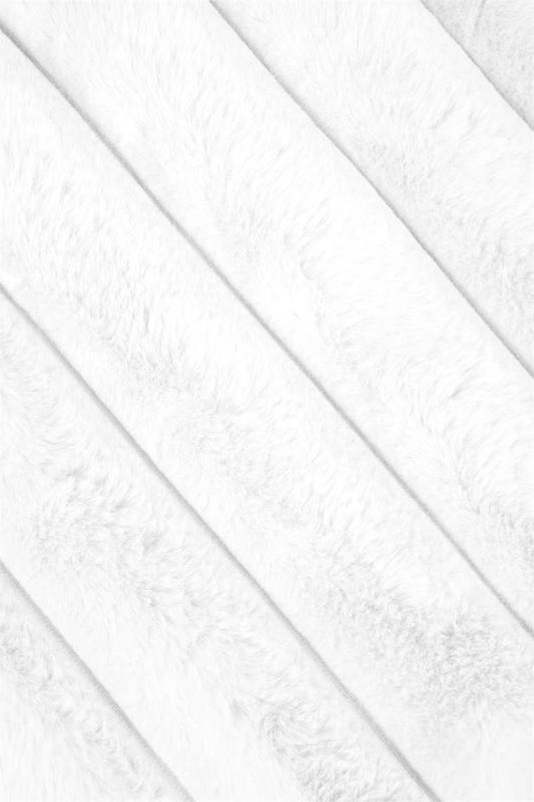 Stof, koc puszysty polary, w grube prążki, 130-160 cm