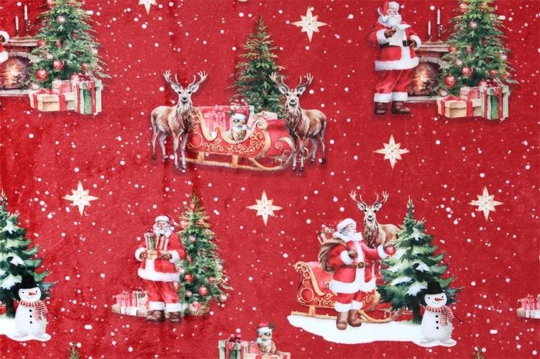 Stof, Noel, koc świąteczny z barankiem, 130-160 cm