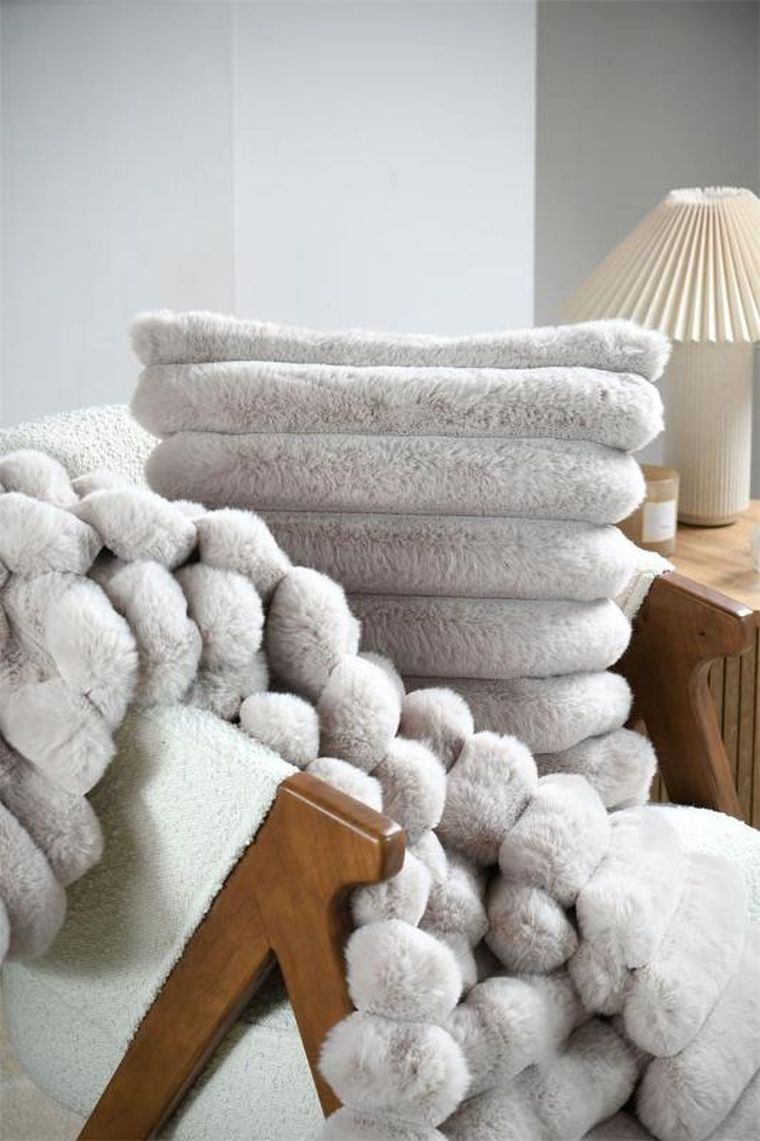 Stof, Polary, poduszka dekoracyjna, w grube prążki, 45-45 cm