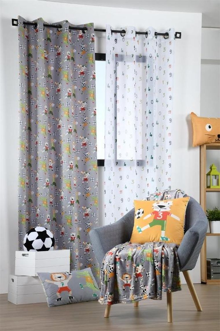 Stof, zasłona na przelotkach, Maracana, piłka nożna, 140-260 cm