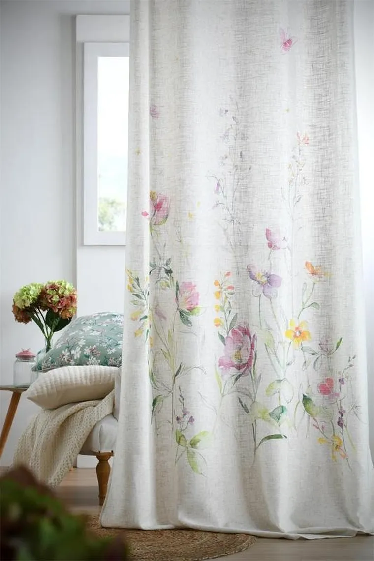 Stof, zasłona okienna z efektem lnu, Rita, 135-260 cm