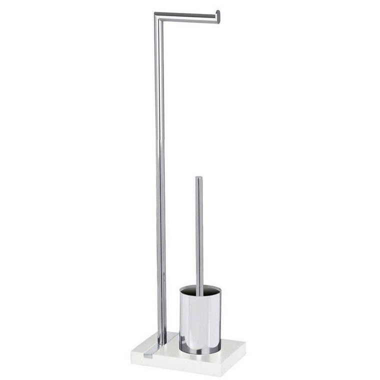 Stojak na papier toaletowy i szczotkę do WC, Noble white, 2w1