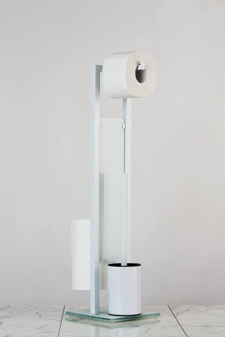 Stojak na papier toaletowy i szczotkę do WC, Rivalta white 3w1