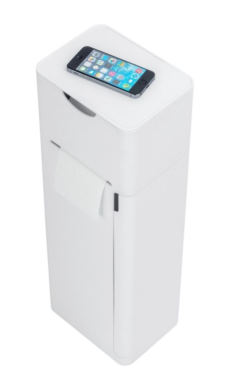 Stojak na papier toaletowy i szczotkę, Imon 6w1, biały