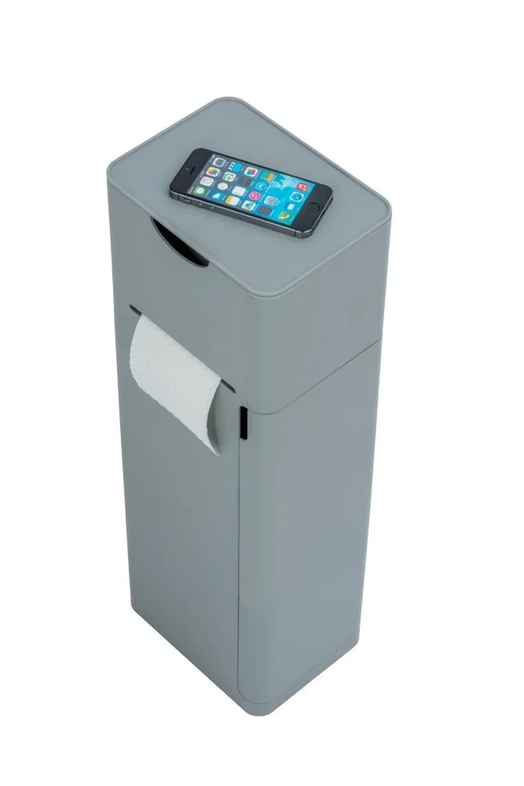 Stojak na papier toaletowy i szczotkę, Imon 6w1, szary