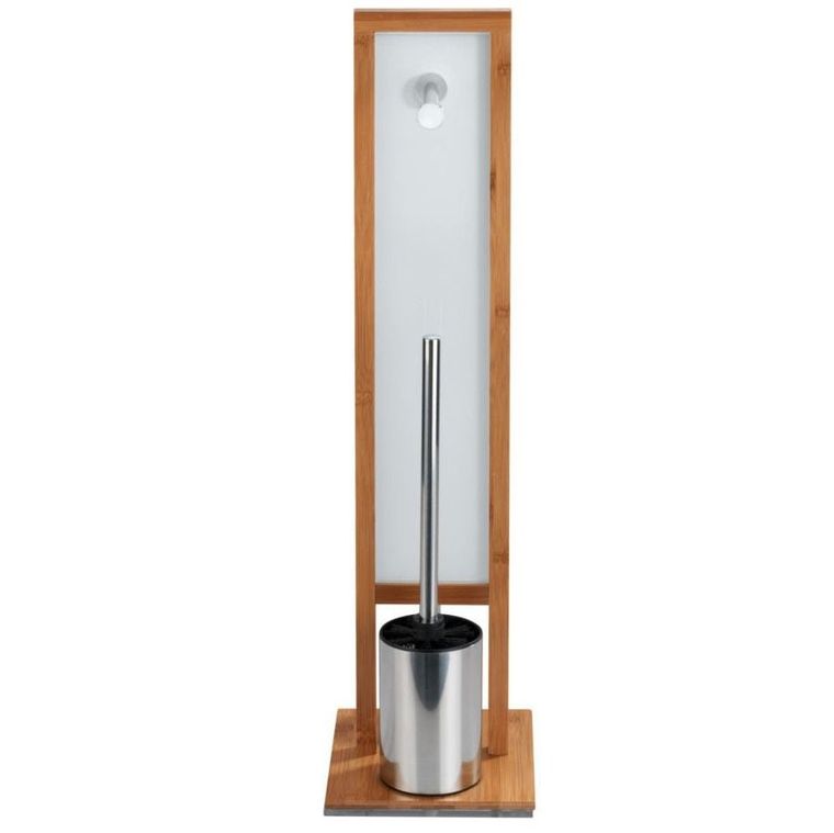 Stojak na papier toaletowy i szczotkę wc, Rivalta, 3w1, bambus