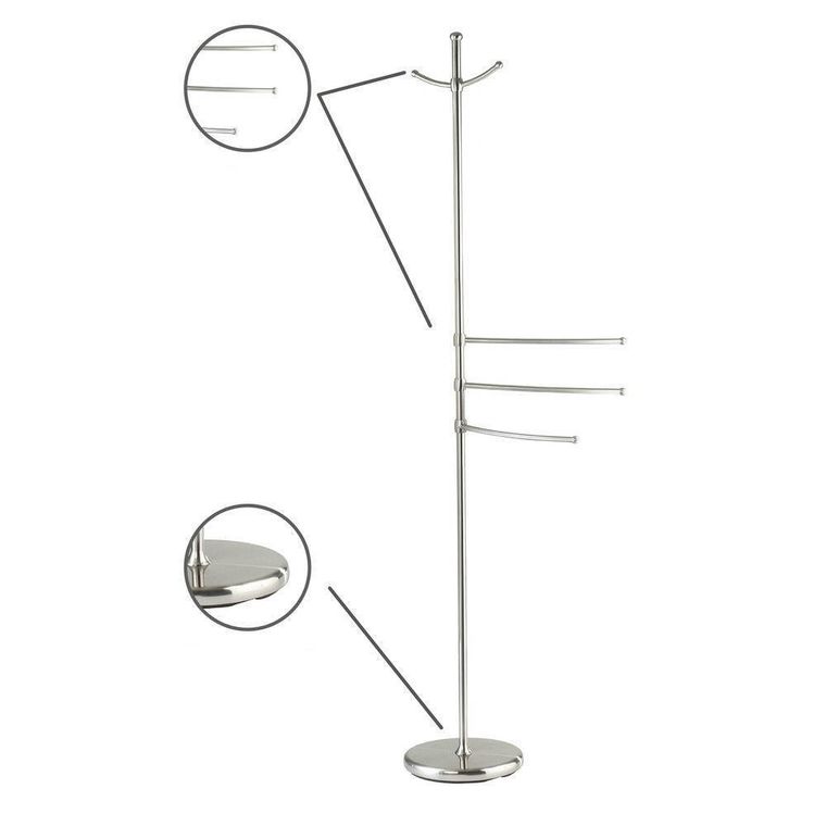 Stojak na ręczniki, ubrania, Adiamo, 3 ramiona, 2 wieszaki