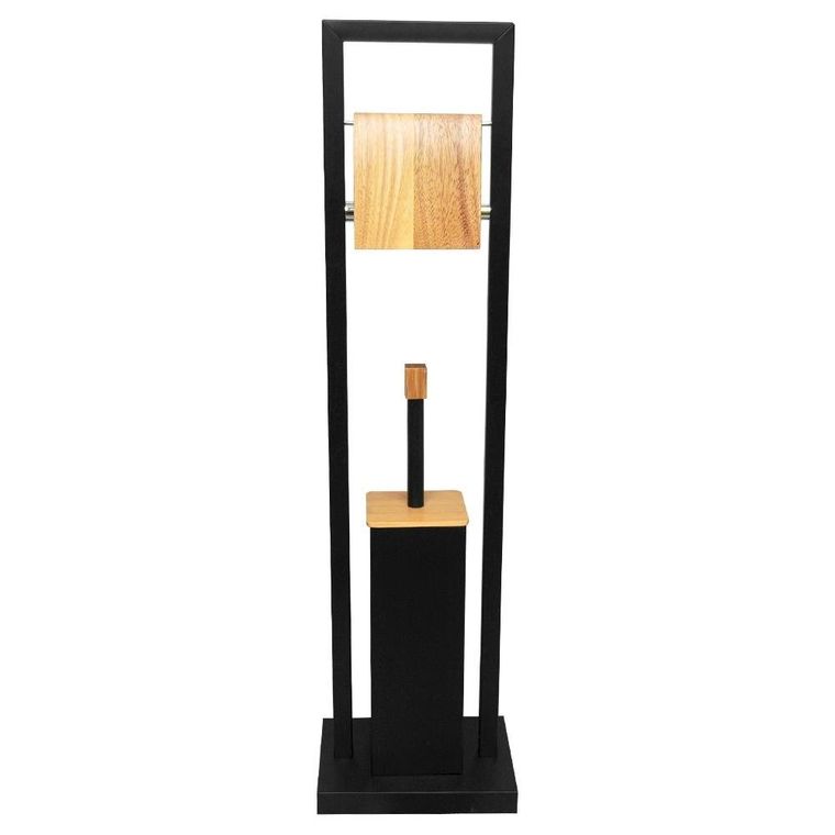 Stojak WC, szczotka do toalety uchwyt na papier, czarny