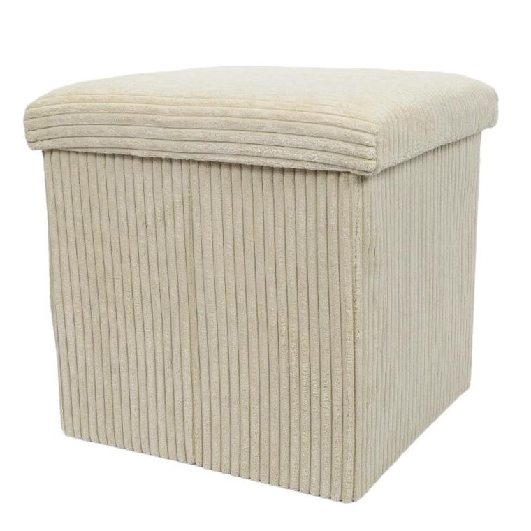 Storage Solutions, pufa ze schowkiem sztruksowa, Tobo, 38-38-38 cm