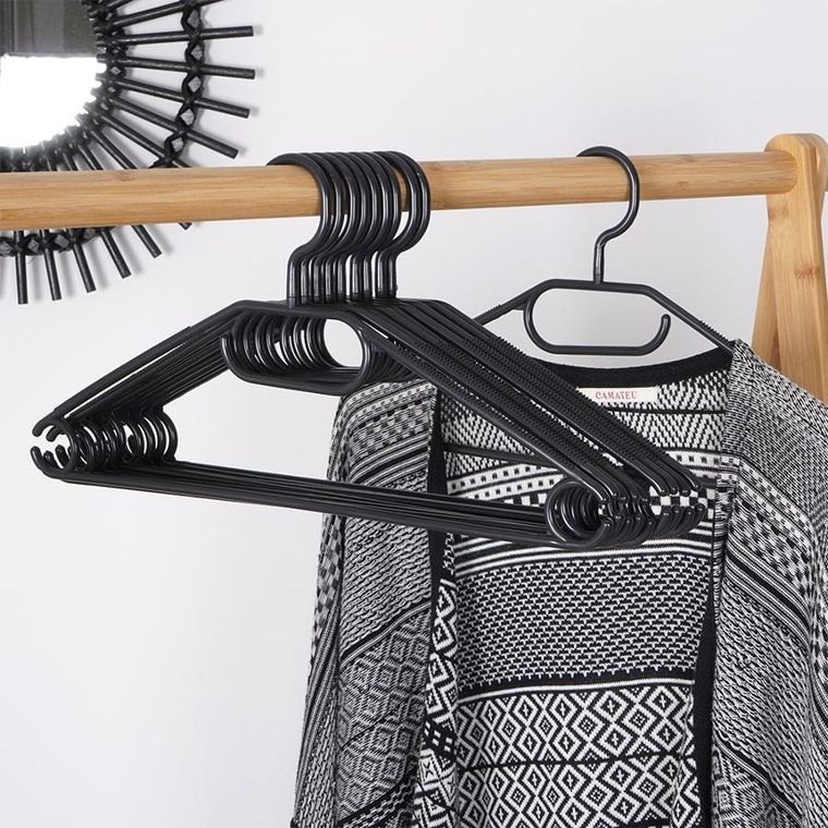 Storage Solutions, wieszaki na ubrania, czarne obrotowe, 10 szt.