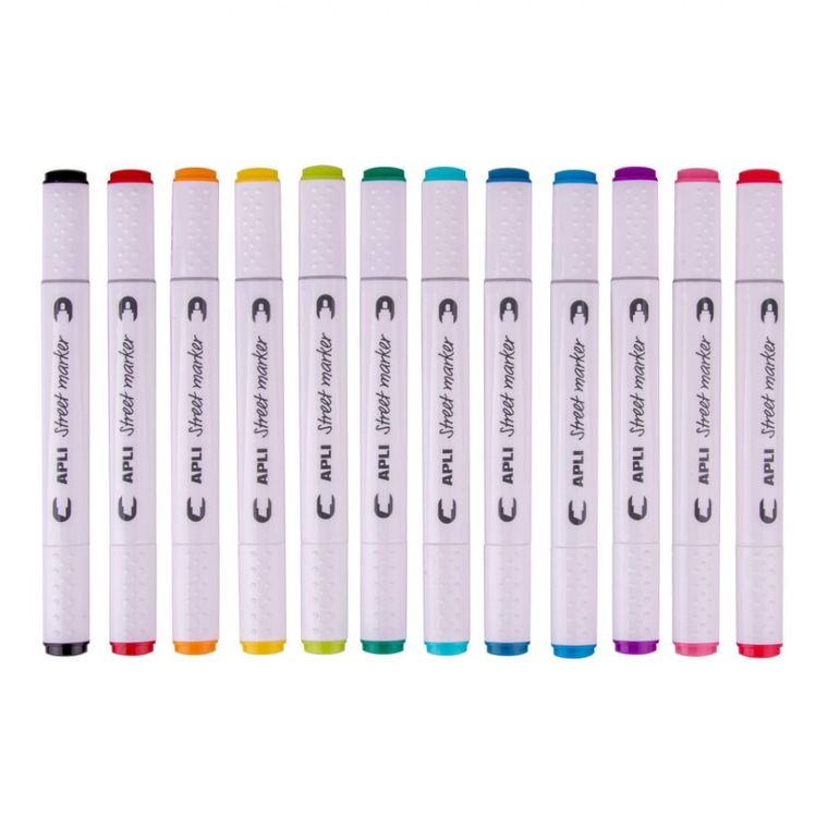 Street Marker, markery dwustronne, 12 kolorów