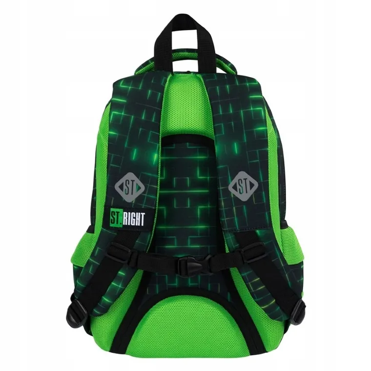 St.Right, plecak szkolny, 3-komorowy, Neon Pad