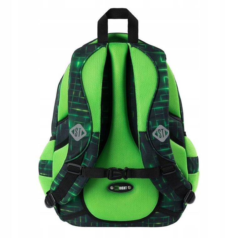 St.Right, plecak szkolny, 4-komorowy, Neon Pad