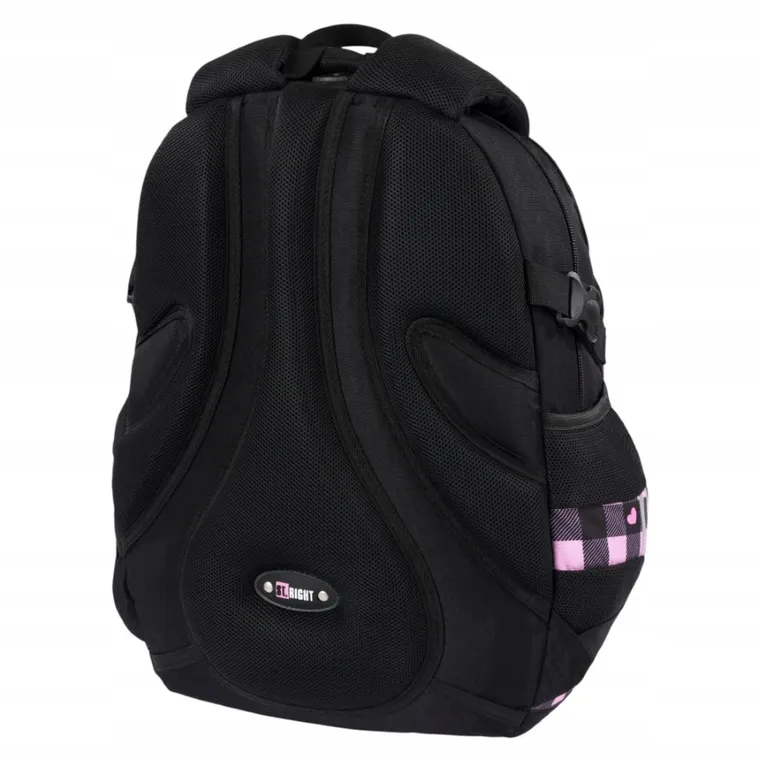 St.Right, plecak szkolny, 4-komorowy, Pink Checkered