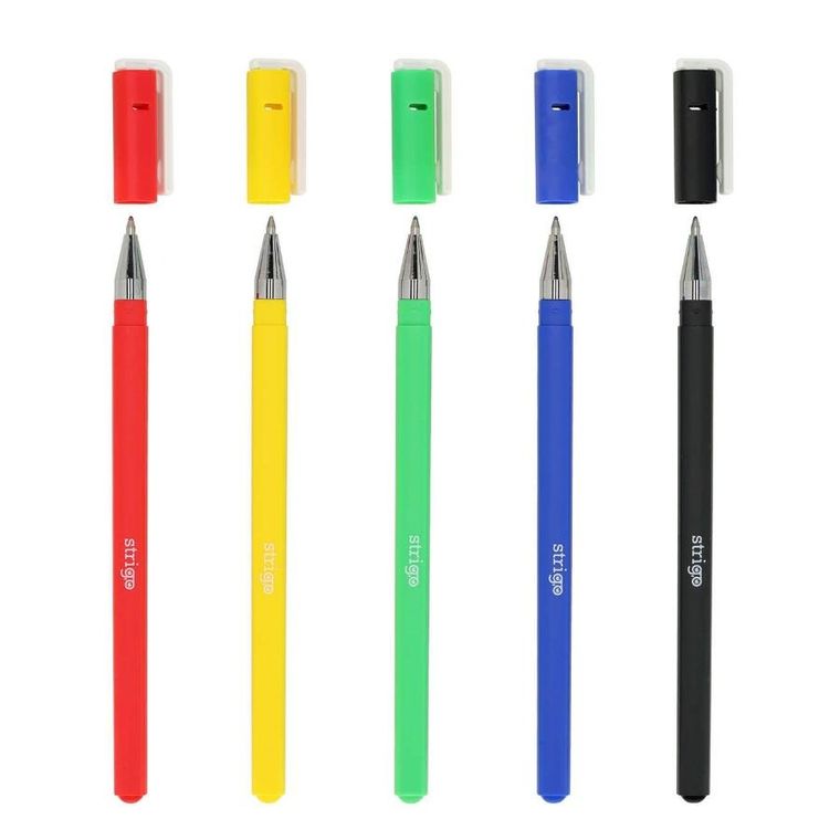 Strigo, długopisy żelowe, 5 kolorów
