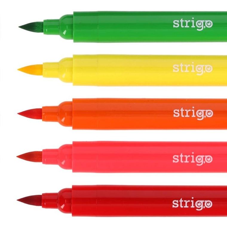 Strigo, Jumbo, flamastry pędzelkowe, 12 kolorów