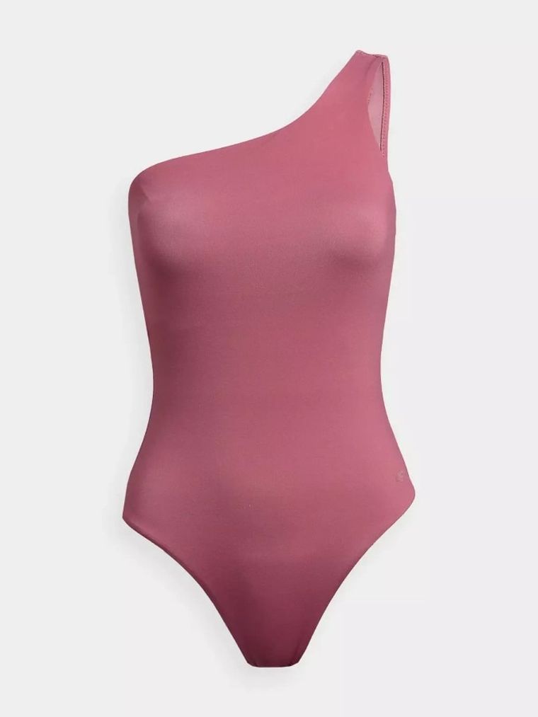 Strój kąpielowy damski jednoczęściowy, różowy, 4F