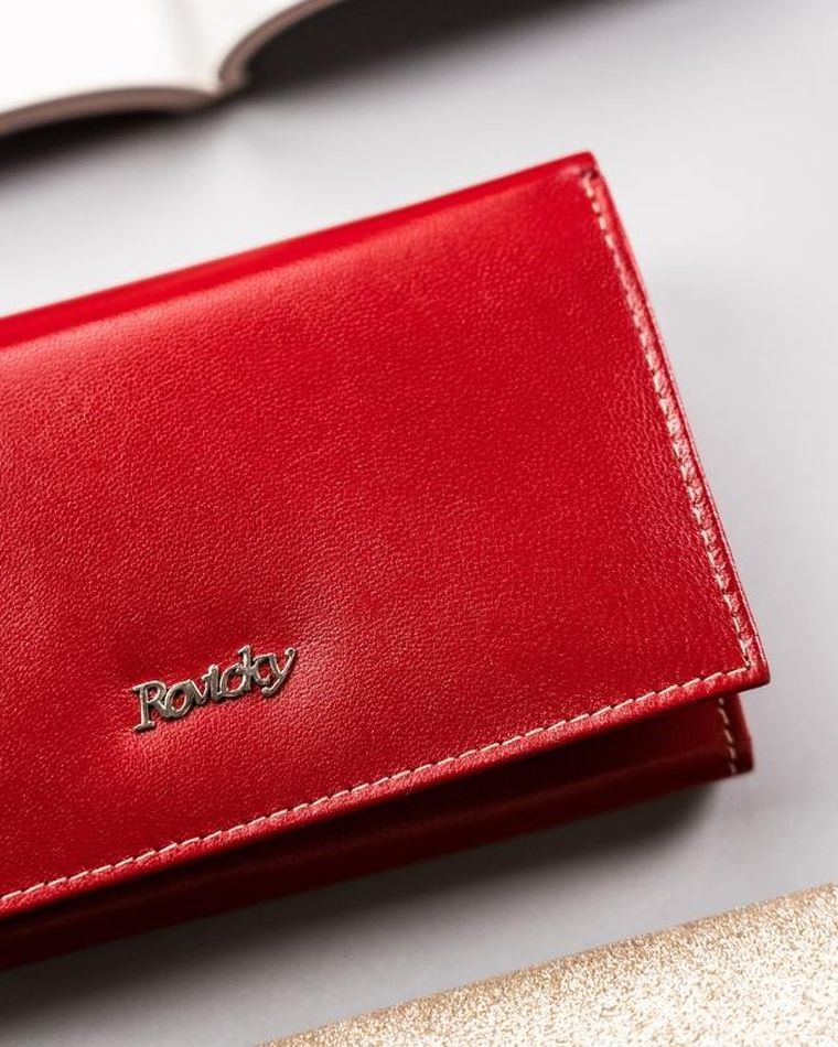 Stylowy portfel z kolorowej skóry naturalnej, Rovicky