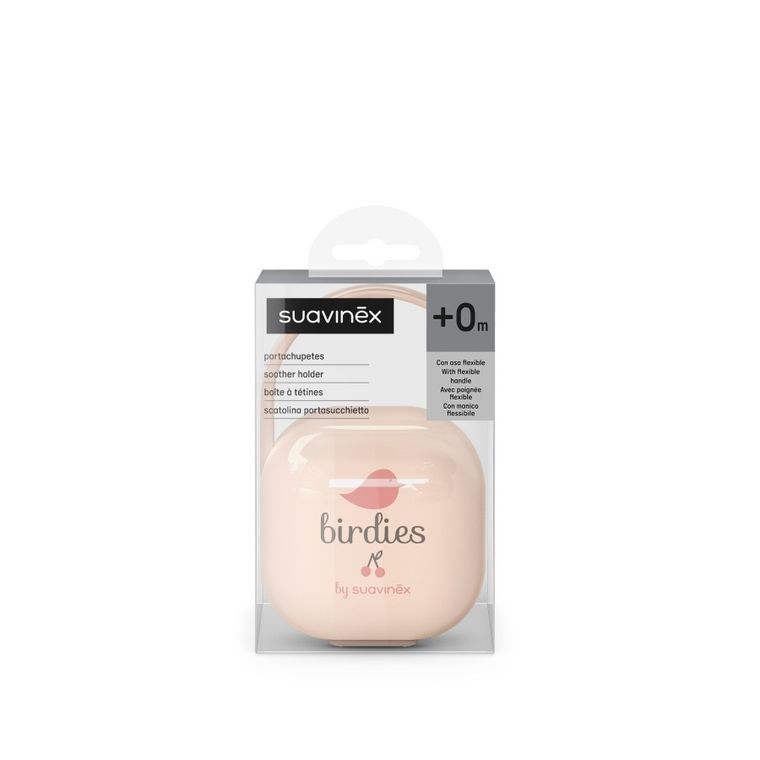 Suavinex, Birdies, etui na smoczek, różowe