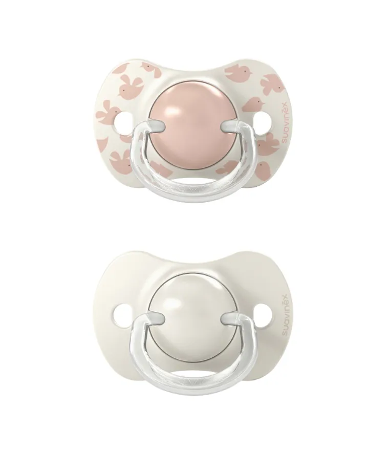 Suavinex, SX Pro, Birdies, smoczek fizjologiczny, różowy, 6-18 m, 2 szt.