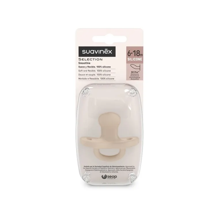 Suavinex, SX Pro, smoczek anatomiczny, silikonowy, beżowy, 6-18m