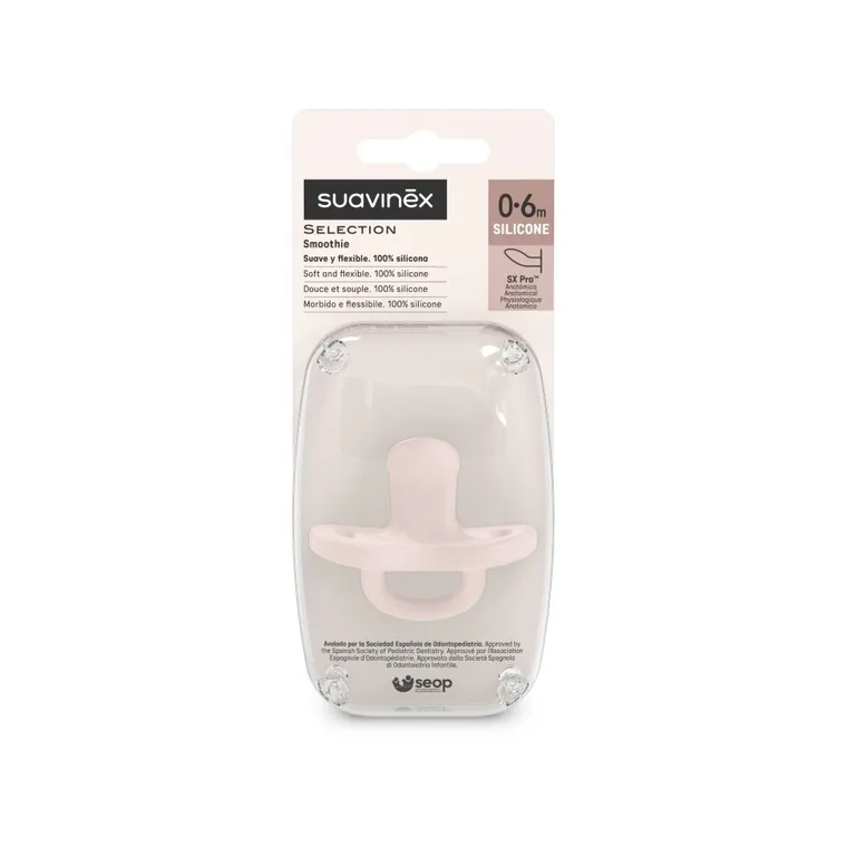 Suavinex, SX Pro, smoczek anatomiczny, silikonowy, różowy, 0-6m