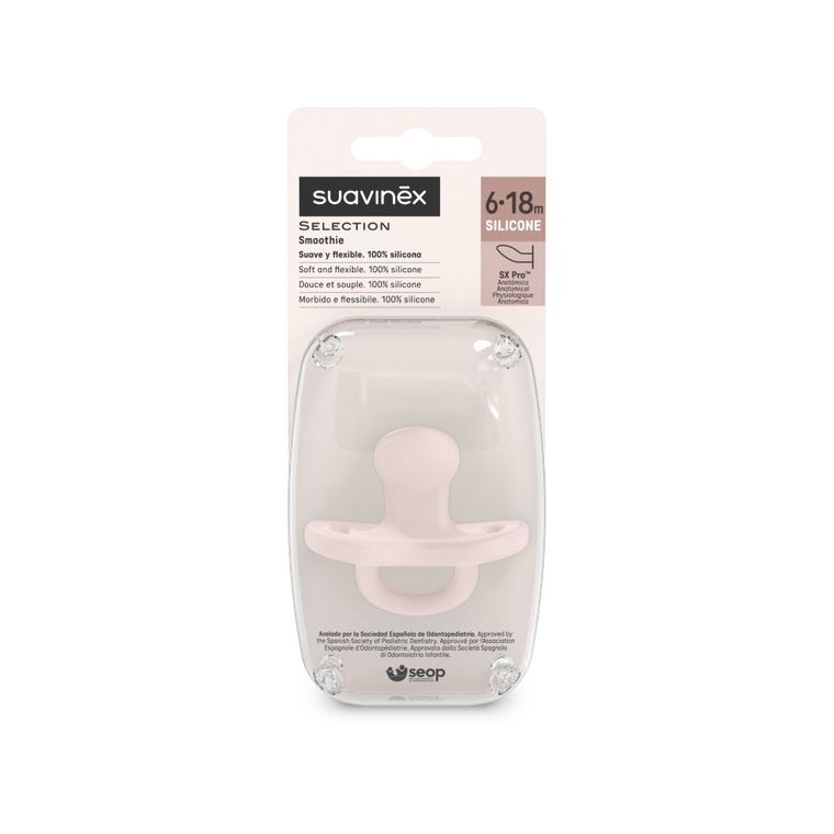 Suavinex, SX Pro, smoczek anatomiczny, silikonowy, różowy, 6-18m