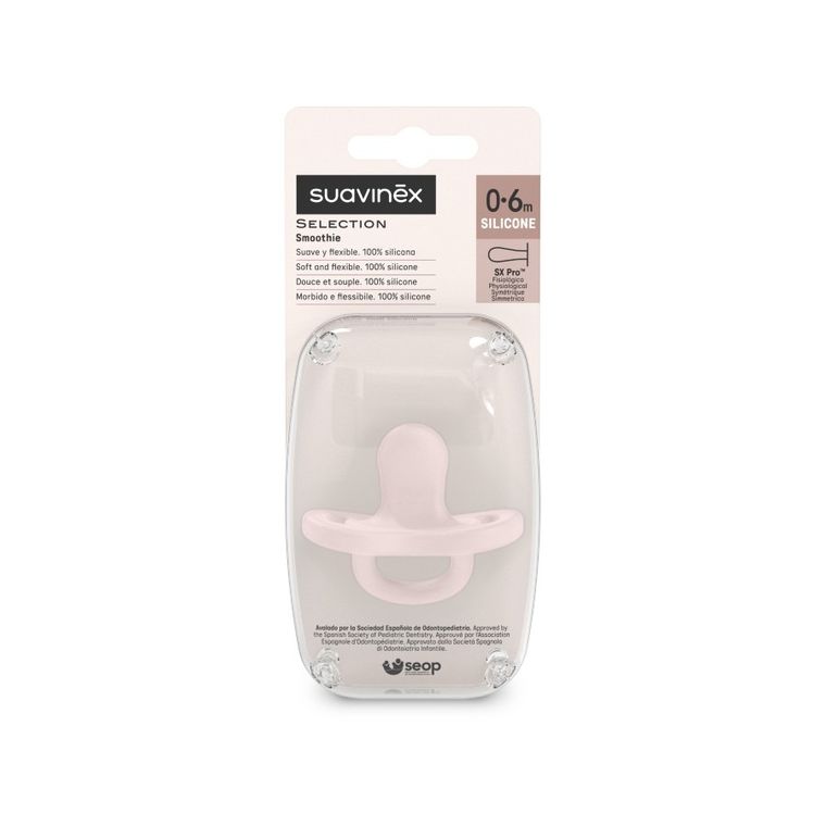 Suavinex, SX Pro, smoczek fizjologiczny, silikonowy, różowy, 0-6 m