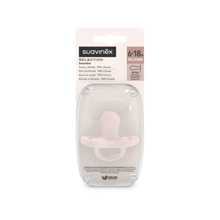 Suavinex, SX Pro, smoczek fizjologiczny, silikonowy, różowy, 6-18 m