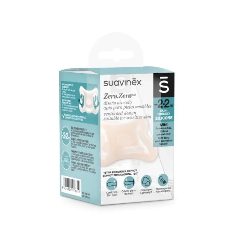 Suavinex, SX Pro, Zero Zero, smoczek fizjologiczny, silikonowy, 0-2 m
