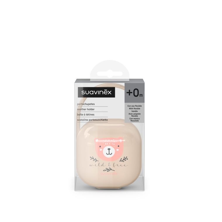 Suavinex, Wild & Free, etui na smoczek, różowe