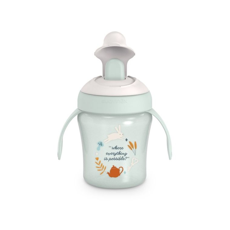Suavinex, Wonderland, kubek do nauki picia, niekapek, miętowy, 200 ml, 6m+