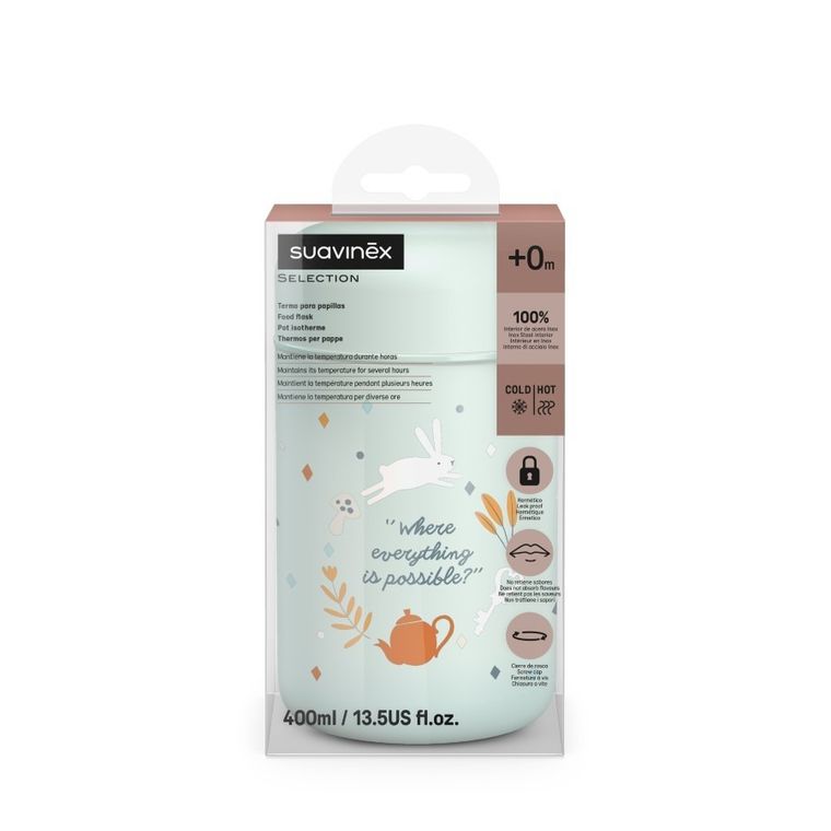 Suavinex, Wonderland, termos na pokarm, miętowy 400 ml